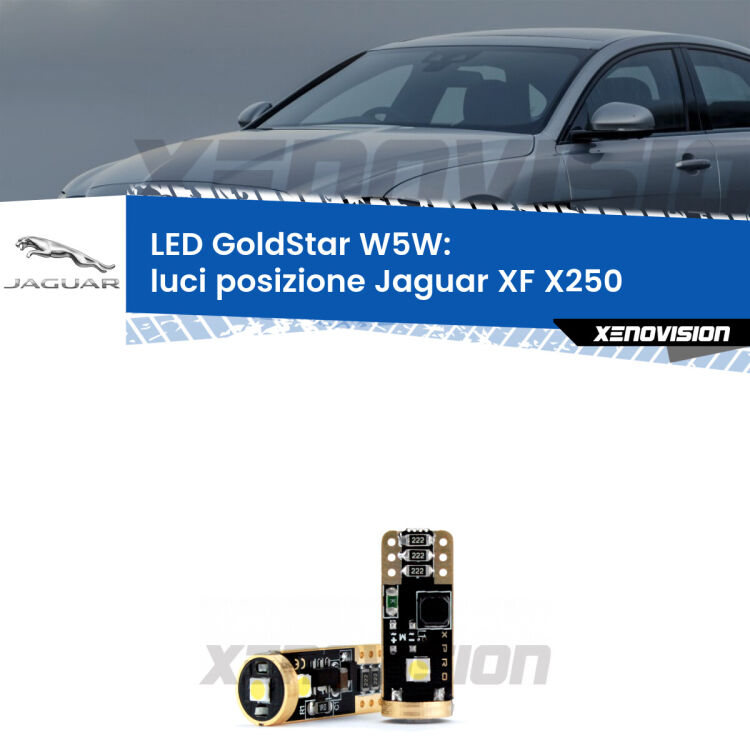 <strong>Luci posizione LED Jaguar XF</strong> X250 2007-2011: ottima luminosità a 360 gradi. Si inseriscono ovunque. Canbus, Top Quality.