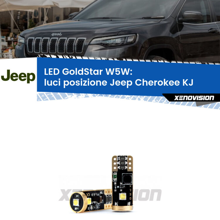 <strong>Luci posizione LED Jeep Cherokee</strong> KJ 2002-2007: ottima luminosità a 360 gradi. Si inseriscono ovunque. Canbus, Top Quality.