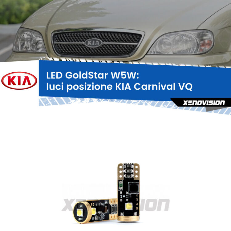 <strong>Luci posizione LED KIA Carnival</strong> VQ 2005-2013: ottima luminosità a 360 gradi. Si inseriscono ovunque. Canbus, Top Quality.
