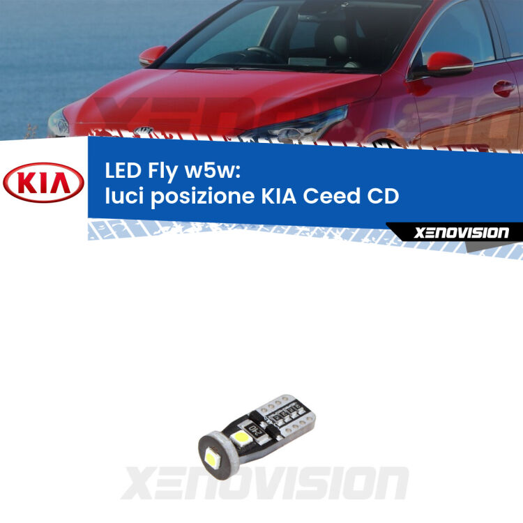 <strong>luci posizione LED per KIA Ceed</strong> CD 2018in poi. Coppia lampadine <strong>w5w</strong> Canbus compatte modello Fly Xenovision.