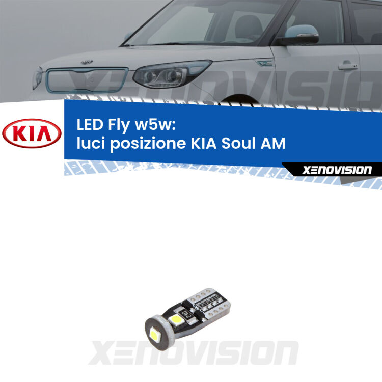 <strong>luci posizione LED per KIA Soul</strong> AM 2009-2011. Coppia lampadine <strong>w5w</strong> Canbus compatte modello Fly Xenovision.