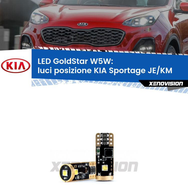 <strong>Luci posizione LED KIA Sportage</strong> JE/KM 2004-2009: ottima luminosità a 360 gradi. Si inseriscono ovunque. Canbus, Top Quality.