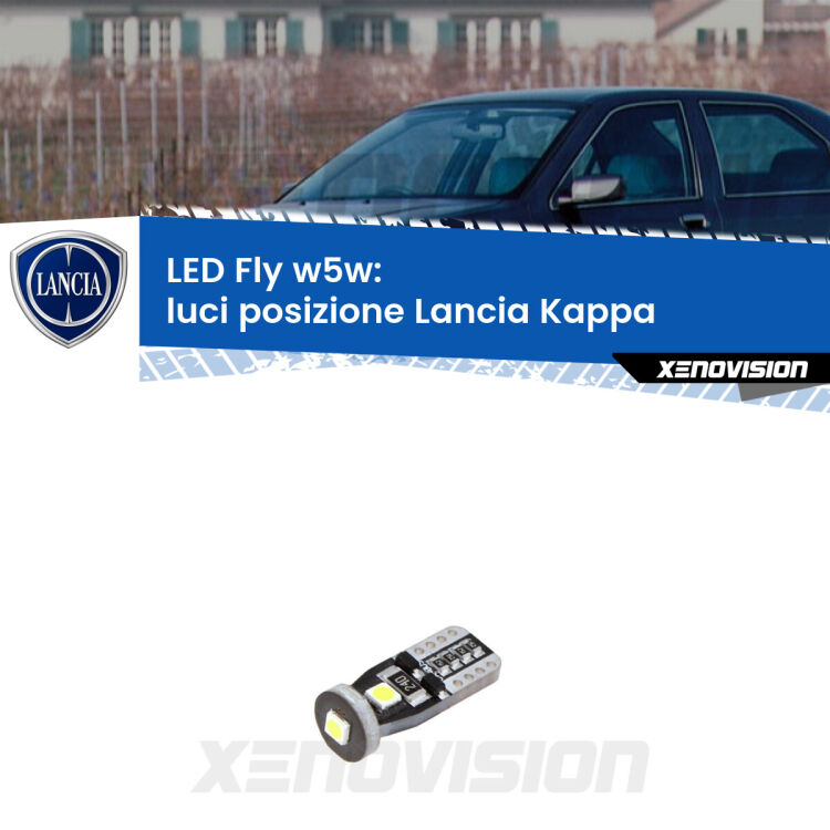 <strong>luci posizione LED per Lancia Kappa</strong>  1994-2001. Coppia lampadine <strong>w5w</strong> Canbus compatte modello Fly Xenovision.
