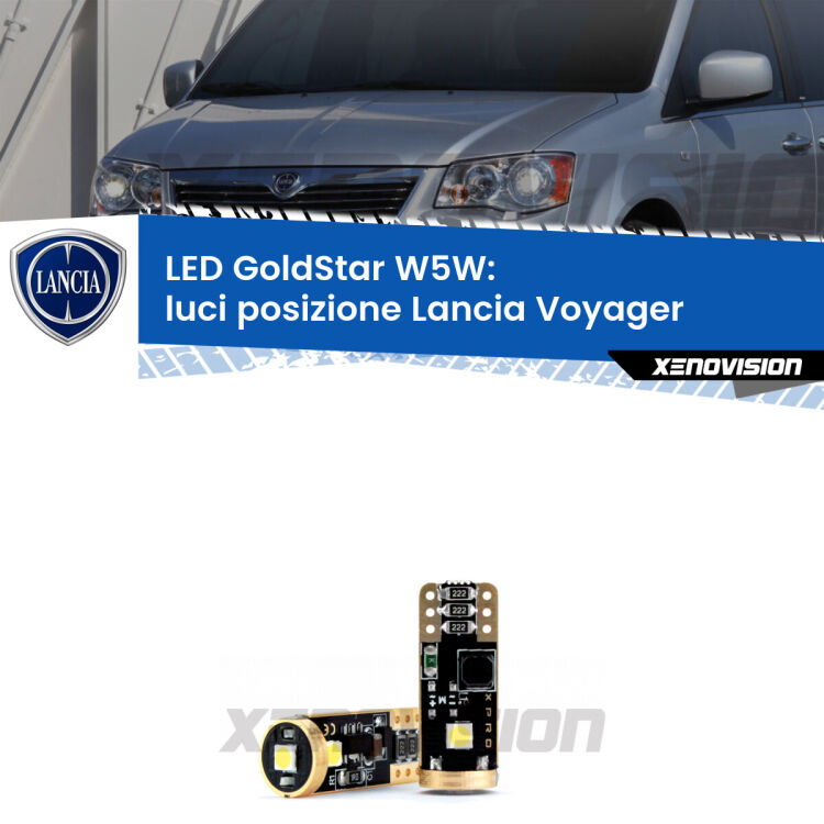 <strong>Luci posizione LED Lancia Voyager</strong>  2011-2014: ottima luminosità a 360 gradi. Si inseriscono ovunque. Canbus, Top Quality.