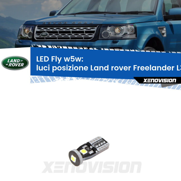 <strong>luci posizione LED per Land rover Freelander</strong> L314 1998-2006. Coppia lampadine <strong>w5w</strong> Canbus compatte modello Fly Xenovision.