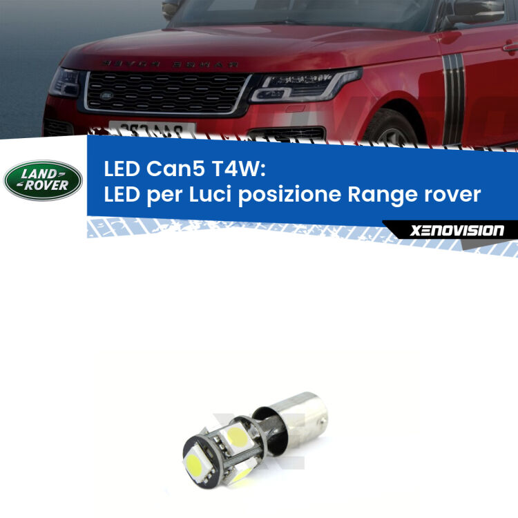 0 Luci posizione LED Land rover Range rover Mk1 prima serie: T4W Xenovision <strong>luci posizione LED per Land rover Range rover</strong> Mk1 prima serie. Lampadina <strong>T4W</strong> BA9s Canbus da Xenovision.
