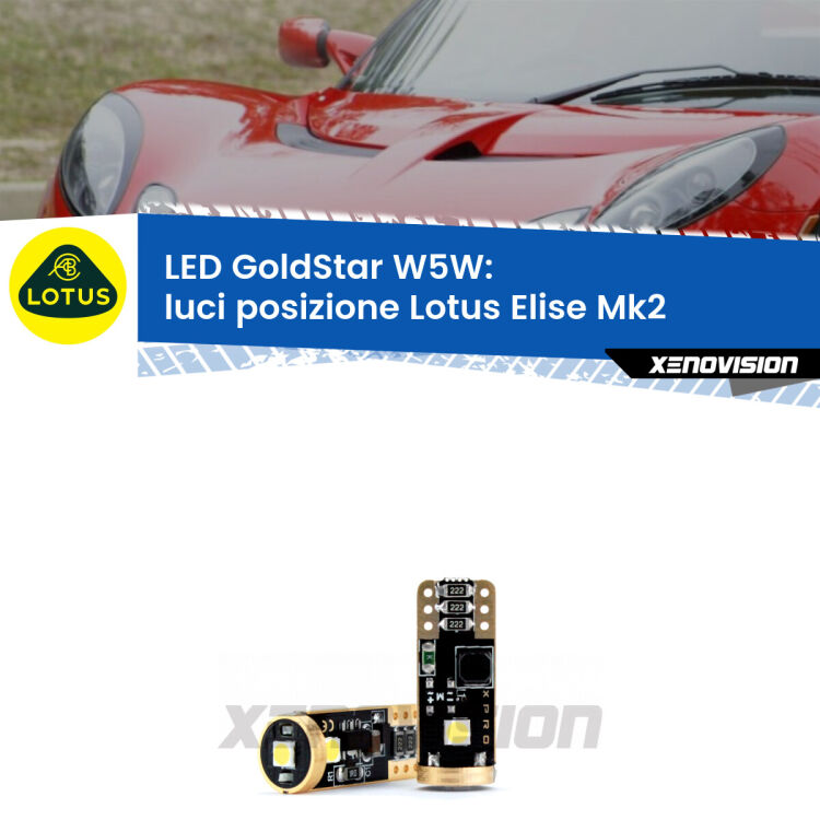 <strong>Luci posizione LED Lotus Elise</strong> Mk2 2000-2009: ottima luminosità a 360 gradi. Si inseriscono ovunque. Canbus, Top Quality.