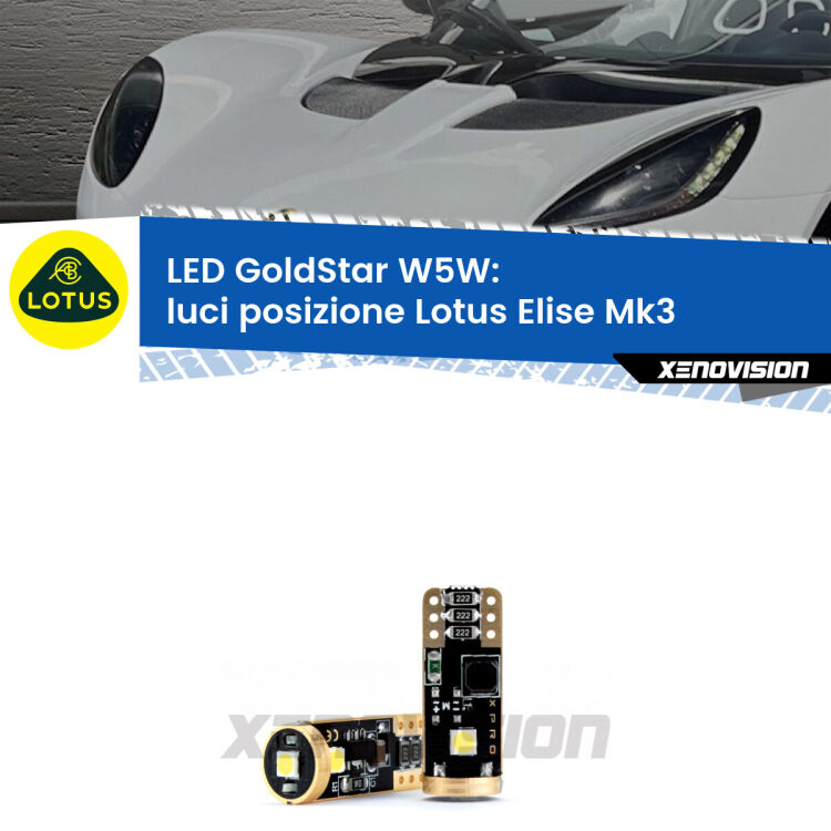 <strong>Luci posizione LED Lotus Elise</strong> Mk3 2010-2022: ottima luminosità a 360 gradi. Si inseriscono ovunque. Canbus, Top Quality.