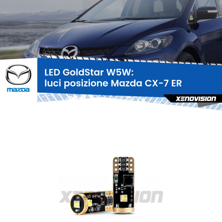 <strong>Luci posizione LED Mazda CX-7</strong> ER 2006-2014: ottima luminosità a 360 gradi. Si inseriscono ovunque. Canbus, Top Quality.