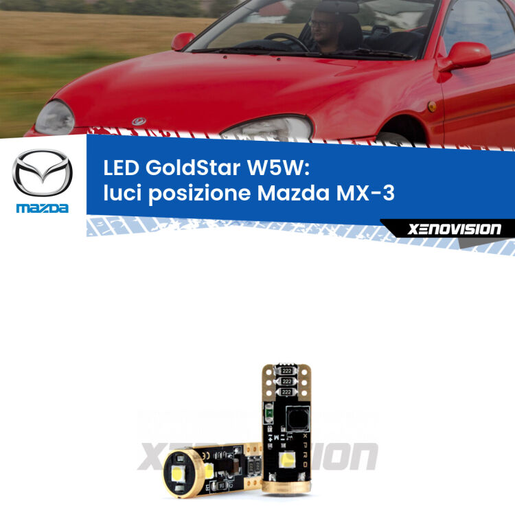 <strong>Luci posizione LED Mazda MX-3</strong>  1991-1998: ottima luminosità a 360 gradi. Si inseriscono ovunque. Canbus, Top Quality.