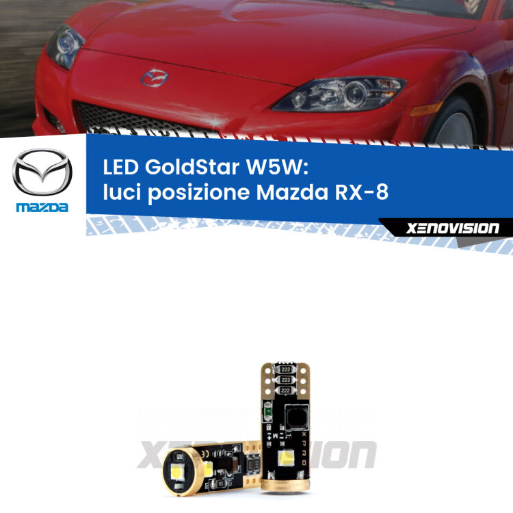 <strong>Luci posizione LED Mazda RX-8</strong>  2003-2012: ottima luminosità a 360 gradi. Si inseriscono ovunque. Canbus, Top Quality.