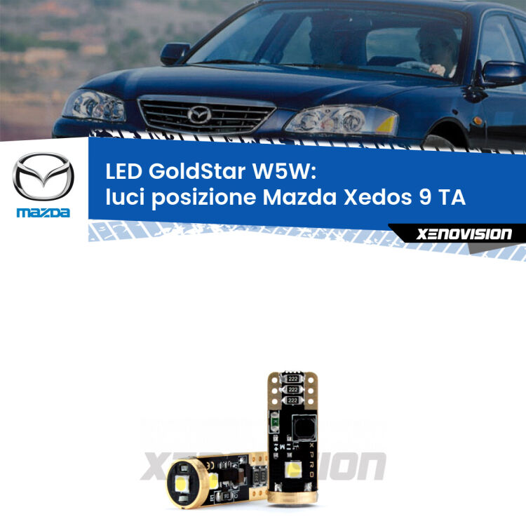 <strong>Luci posizione LED Mazda Xedos 9</strong> TA 1993-2002: ottima luminosità a 360 gradi. Si inseriscono ovunque. Canbus, Top Quality.