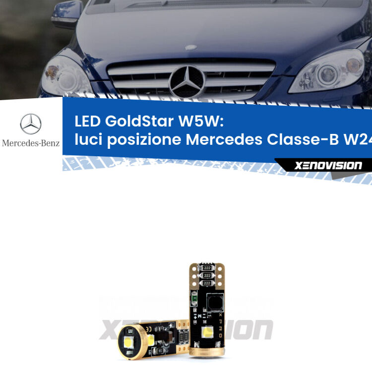 <strong>Luci posizione LED Mercedes Classe-B</strong> W245 2005-2011: ottima luminosità a 360 gradi. Si inseriscono ovunque. Canbus, Top Quality.