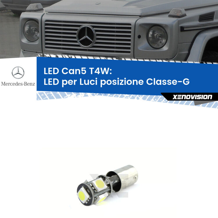 <strong>luci posizione LED per Mercedes Classe-G</strong> W463 1991-2004. Lampadina <strong>Ba9s</strong> Canbus compatta da Xenovision.