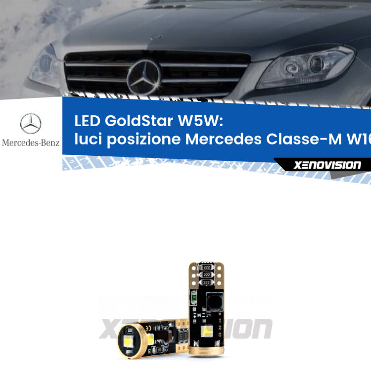 <strong>Luci posizione LED Mercedes Classe-M</strong> W166 2011-2015: ottima luminosità a 360 gradi. Si inseriscono ovunque. Canbus, Top Quality.