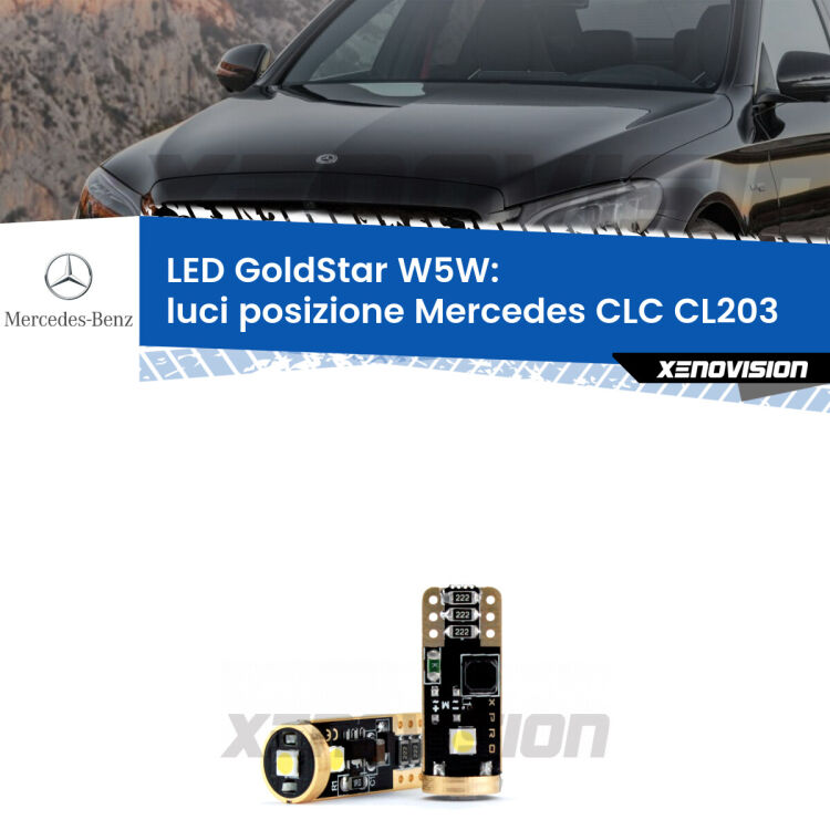 <strong>Luci posizione LED Mercedes CLC</strong> CL203 2008-2011: ottima luminosità a 360 gradi. Si inseriscono ovunque. Canbus, Top Quality.