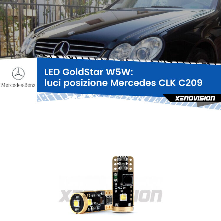 <strong>Luci posizione LED Mercedes CLK</strong> C209 2002-2009: ottima luminosità a 360 gradi. Si inseriscono ovunque. Canbus, Top Quality.