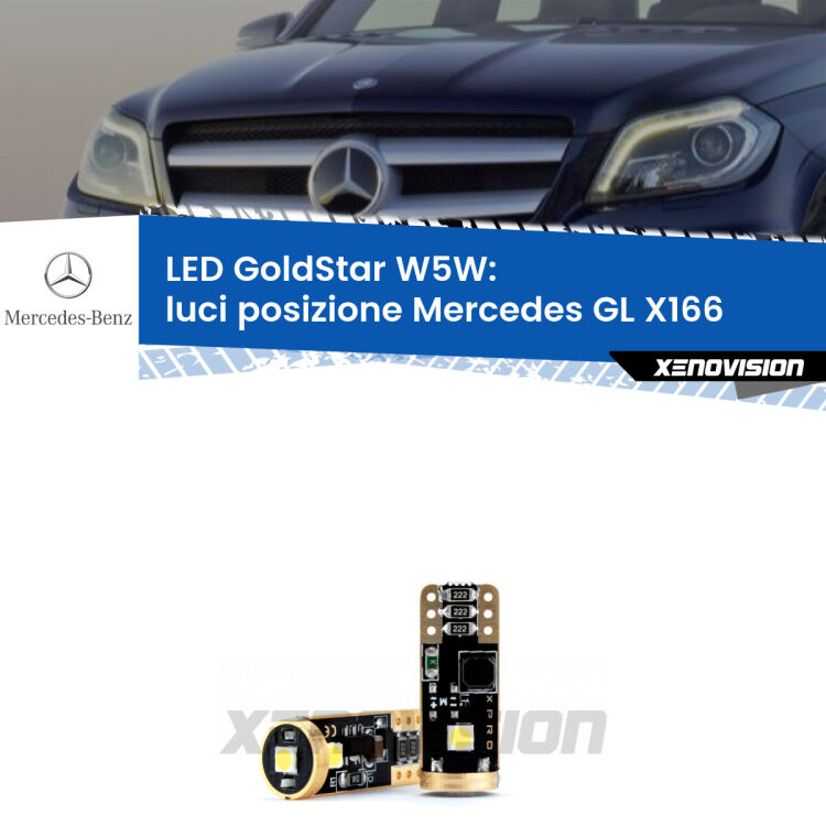 <strong>Luci posizione LED Mercedes GL</strong> X166 2012-2015: ottima luminosità a 360 gradi. Si inseriscono ovunque. Canbus, Top Quality.