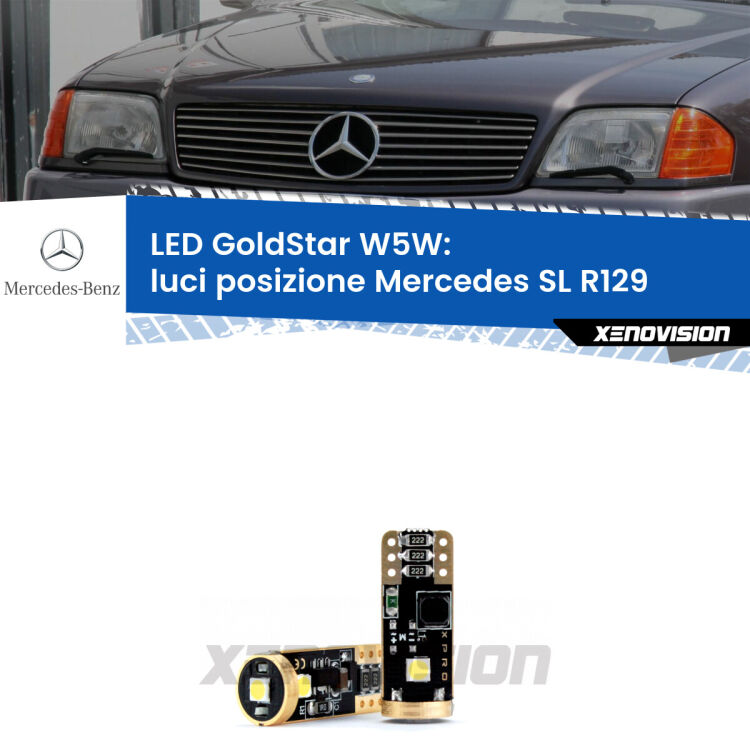 <strong>Luci posizione LED Mercedes SL</strong> R129 1989-2001: ottima luminosità a 360 gradi. Si inseriscono ovunque. Canbus, Top Quality.