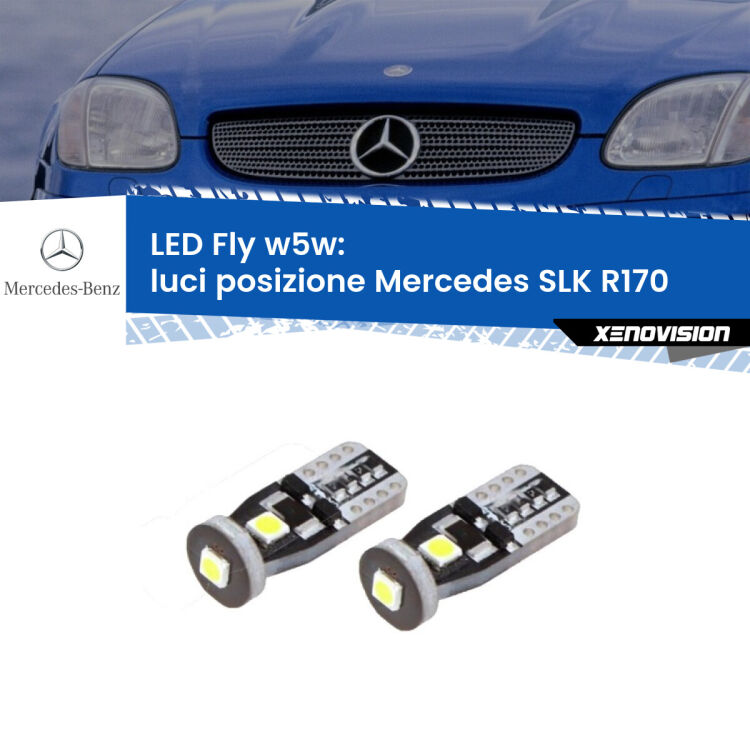 0 Luci posizione LED Mercedes SLK R170 1996-2004: W5W Fly <strong>luci posizione LED per Mercedes SLK</strong> R170 1996-2004. Coppia lampadine <strong>w5w</strong> Canbus compatte modello Fly Xenovision.