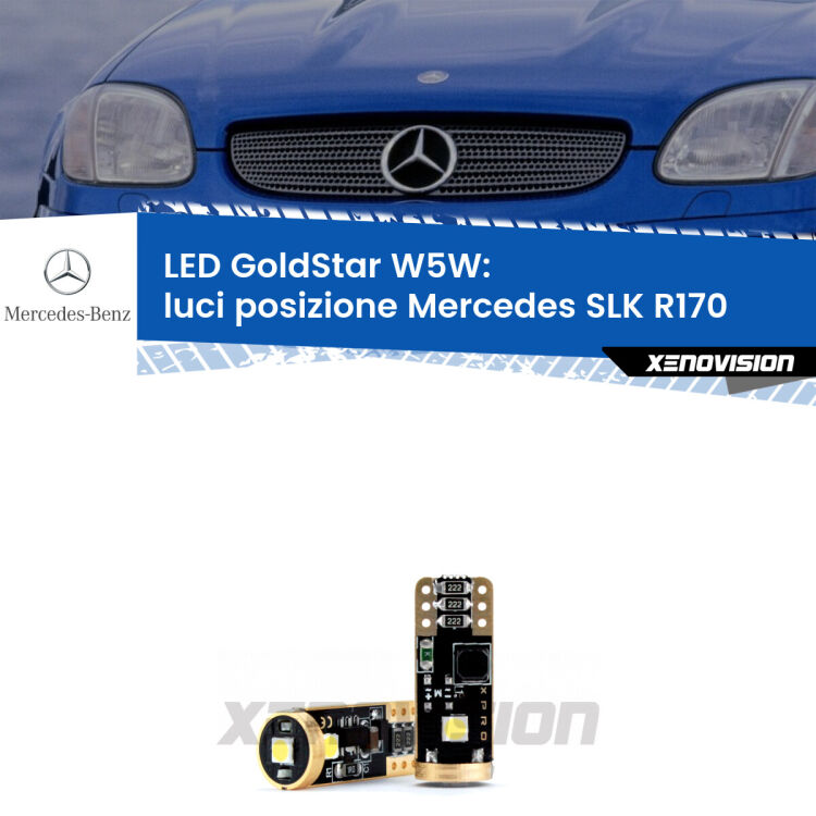 <strong>Luci posizione LED Mercedes SLK</strong> R170 1996-2004: ottima luminosità a 360 gradi. Si inseriscono ovunque. Canbus, Top Quality.