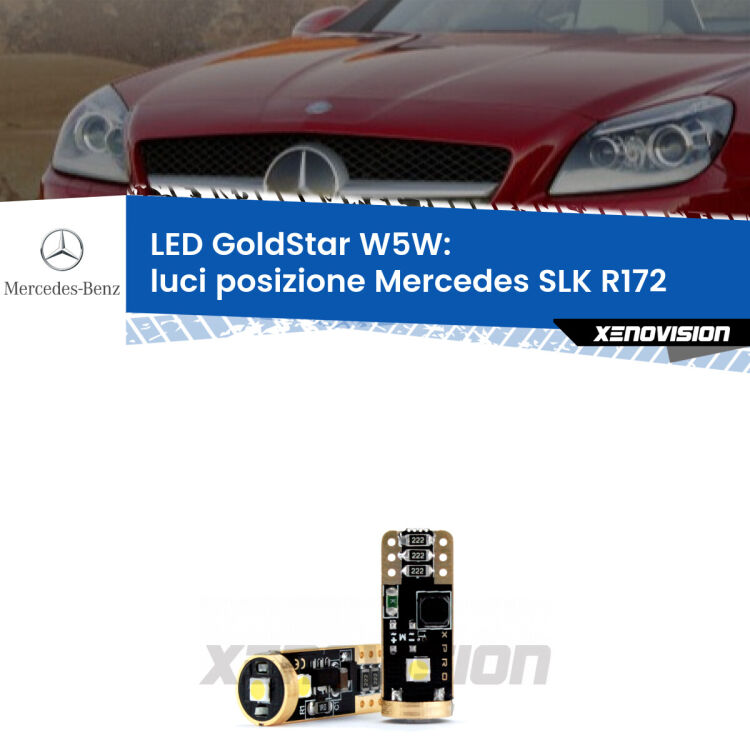 <strong>Luci posizione LED Mercedes SLK</strong> R172 2011in poi: ottima luminosità a 360 gradi. Si inseriscono ovunque. Canbus, Top Quality.