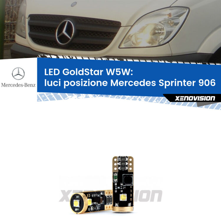 <strong>Luci posizione LED Mercedes Sprinter</strong> 906 2006-2012: ottima luminosità a 360 gradi. Si inseriscono ovunque. Canbus, Top Quality.