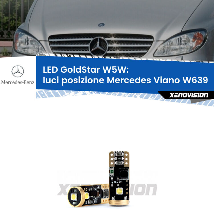 <strong>Luci posizione LED Mercedes Viano</strong> W639 2003-2007: ottima luminosità a 360 gradi. Si inseriscono ovunque. Canbus, Top Quality.