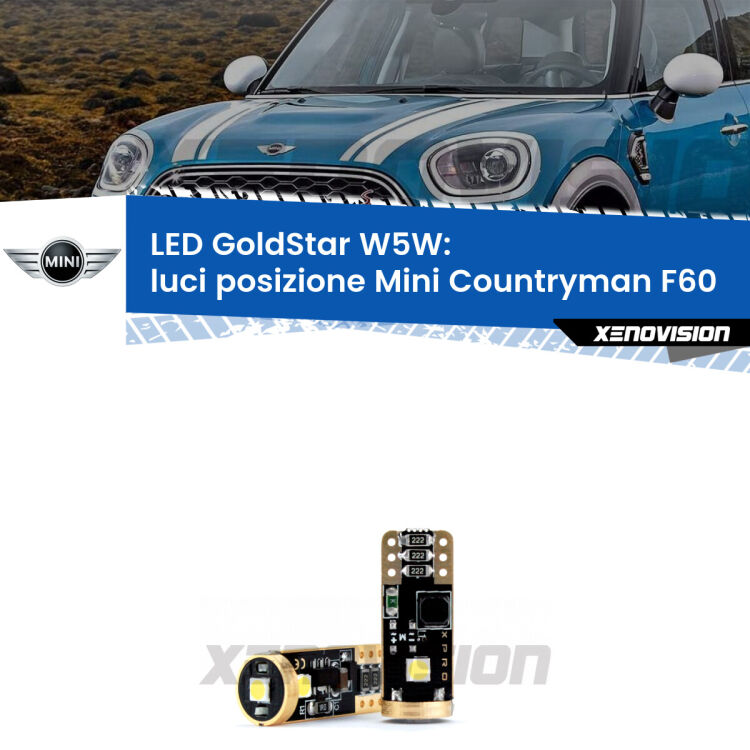 <strong>Luci posizione LED Mini Countryman</strong> F60 2016-2019: ottima luminosità a 360 gradi. Si inseriscono ovunque. Canbus, Top Quality.