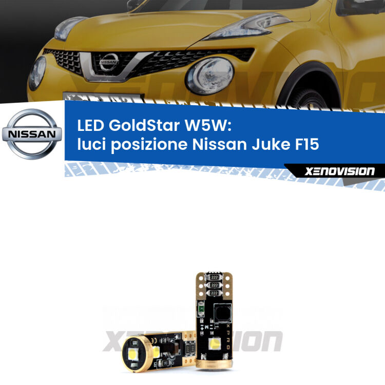 <strong>Luci posizione LED Nissan Juke</strong> F15 2010-2014: ottima luminosità a 360 gradi. Si inseriscono ovunque. Canbus, Top Quality.