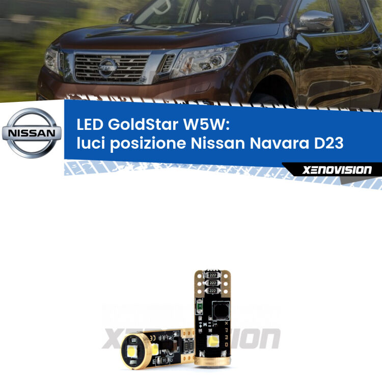 <strong>Luci posizione LED Nissan Navara</strong> D23 2014in poi: ottima luminosità a 360 gradi. Si inseriscono ovunque. Canbus, Top Quality.