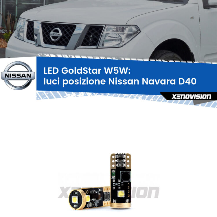 <strong>Luci posizione LED Nissan Navara</strong> D40 2004-2016: ottima luminosità a 360 gradi. Si inseriscono ovunque. Canbus, Top Quality.
