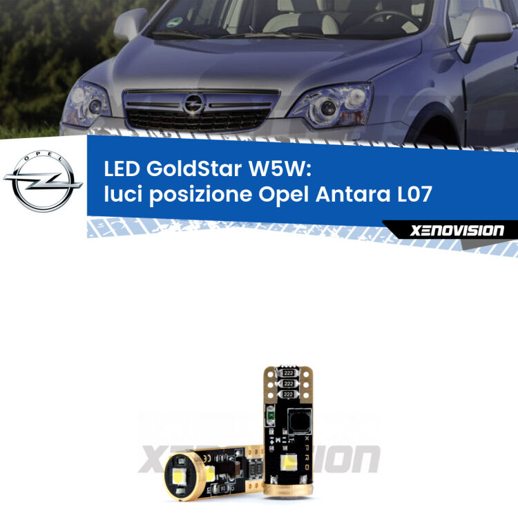 <strong>Luci posizione LED Opel Antara</strong> L07 2006-2015: ottima luminosità a 360 gradi. Si inseriscono ovunque. Canbus, Top Quality.