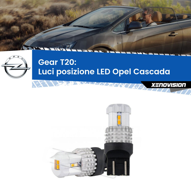 0 Luci posizione LED Opel Cascada  2013-2019: T20 Bolt <strong>LED T20 </strong><strong>Luci posizione</strong> <strong>Opel</strong> <strong>Cascada </strong> 2013-2019. Coppia LED effetto Stealth, ottima resa in ogni direzione, Qualità Massima.