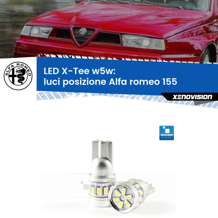 <strong>LED luci posizione per Alfa romeo 155</strong>  1992-1997. Lampade <strong>W5W</strong> modello X-Tee Xenovision top di gamma.
