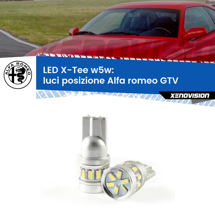 0 Luci posizione LED per Alfa romeo GTV  1995-2005: W5W X-Tee <strong>LED luci posizione per Alfa romeo GTV</strong>  1995-2005. Lampade <strong>W5W</strong> modello X-Tee Xenovision top di gamma.