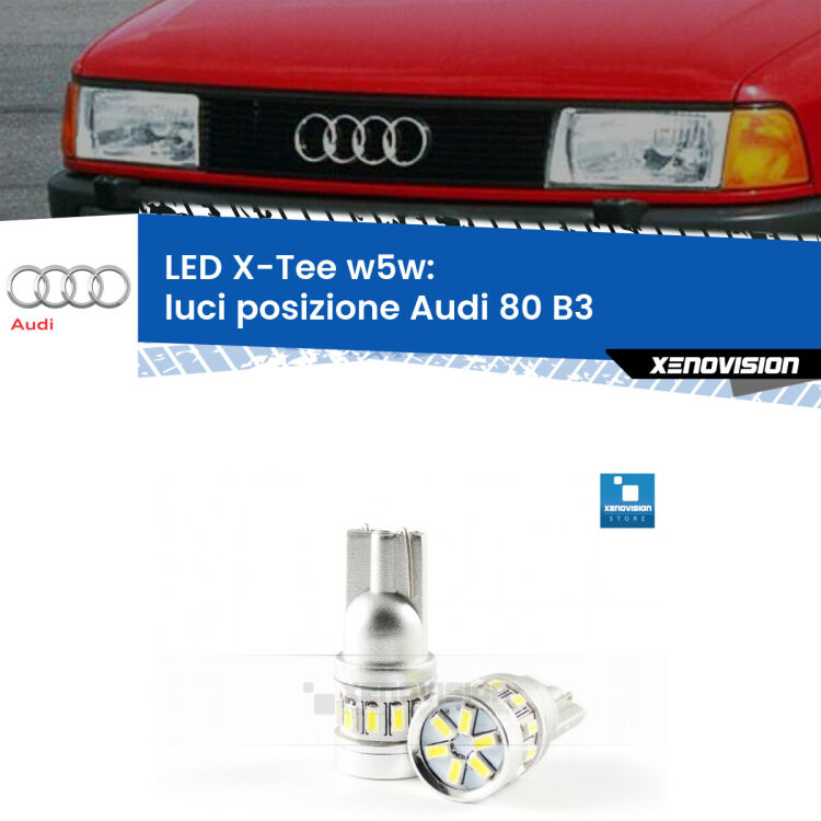 <strong>LED luci posizione per Audi 80</strong> B3 Versione 2. Lampade <strong>W5W</strong> modello X-Tee Xenovision top di gamma.