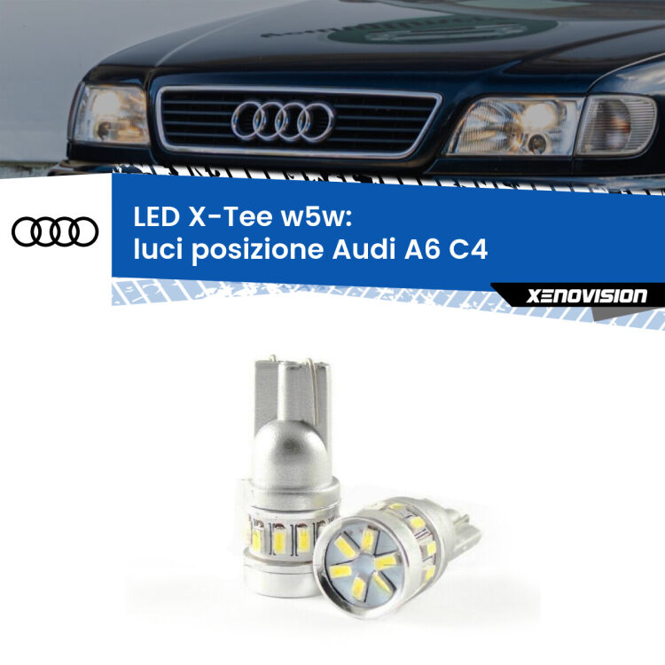 0 Luci posizione LED per Audi A6 C4 1994-1997: W5W X-Tee <strong>LED luci posizione per Audi A6</strong> C4 1994-1997. Lampade <strong>W5W</strong> modello X-Tee Xenovision top di gamma.