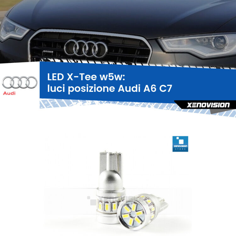 <strong>LED luci posizione per Audi A6</strong> C7 2010-2018. Lampade <strong>W5W</strong> modello X-Tee Xenovision top di gamma.