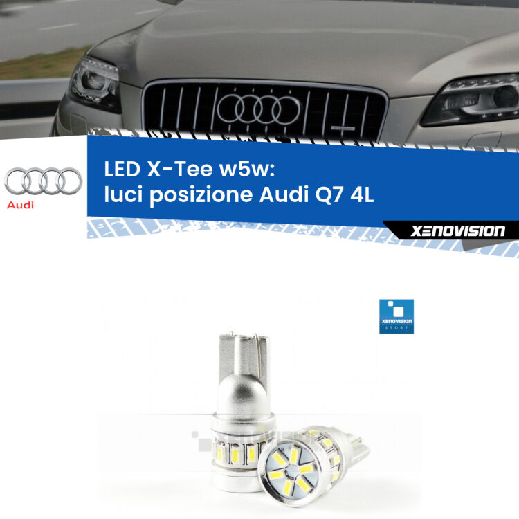 <strong>LED luci posizione per Audi Q7</strong> 4L 2006-2015. Lampade <strong>W5W</strong> modello X-Tee Xenovision top di gamma.