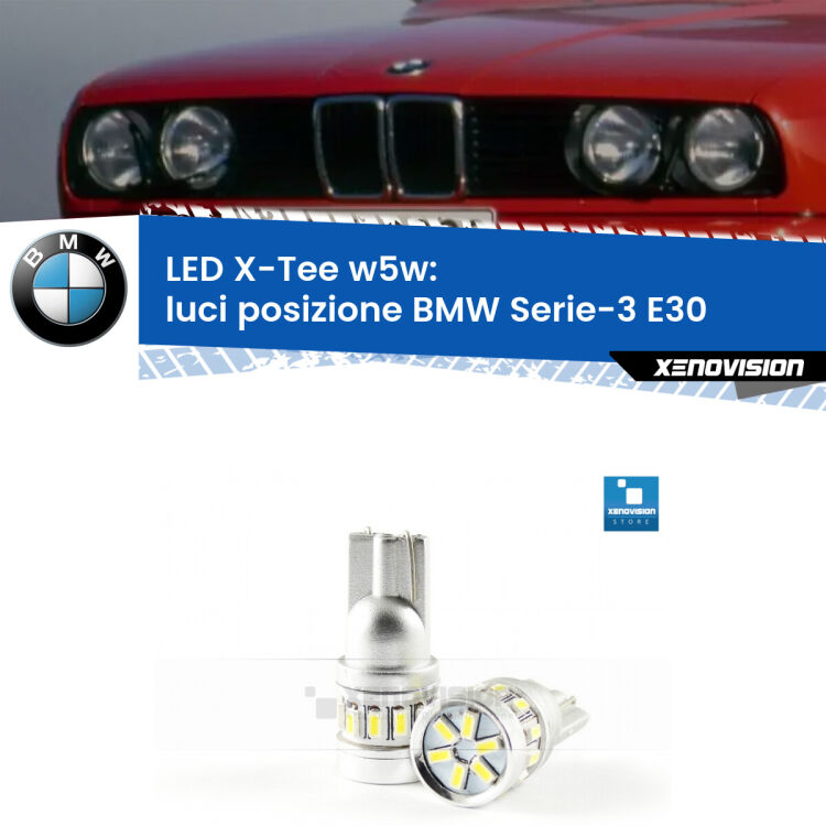 <strong>LED luci posizione per BMW Serie-3</strong> E30 Versione 1. Lampade <strong>W5W</strong> modello X-Tee Xenovision top di gamma.