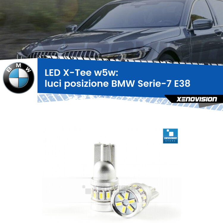 <strong>LED luci posizione per BMW Serie-7</strong> E38 1994-2001. Lampade <strong>W5W</strong> modello X-Tee Xenovision top di gamma.