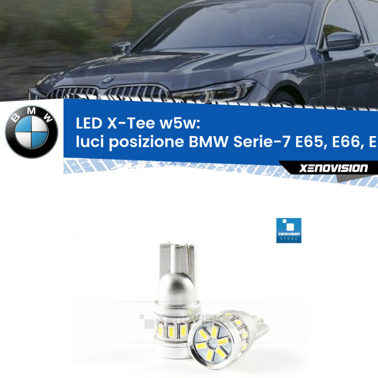 <strong>LED luci posizione per BMW Serie-7</strong> E65, E66, E67 2001-2008. Lampade <strong>W5W</strong> modello X-Tee Xenovision top di gamma.