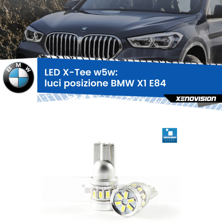 <strong>LED luci posizione per BMW X1</strong> E84 2009-2015. Lampade <strong>W5W</strong> modello X-Tee Xenovision top di gamma.