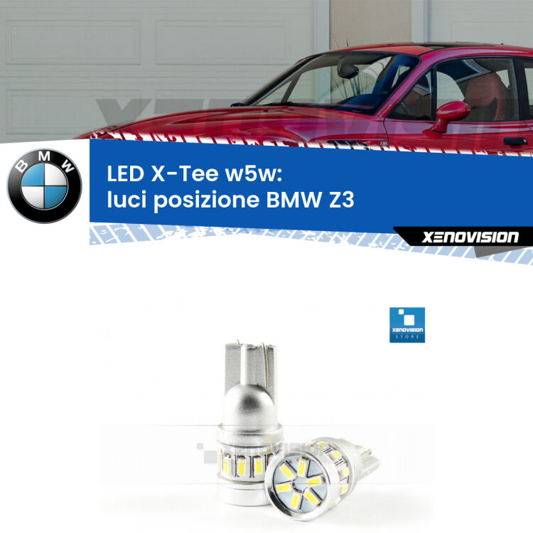 <strong>LED luci posizione per BMW Z3</strong>  1997-2003. Lampade <strong>W5W</strong> modello X-Tee Xenovision top di gamma.