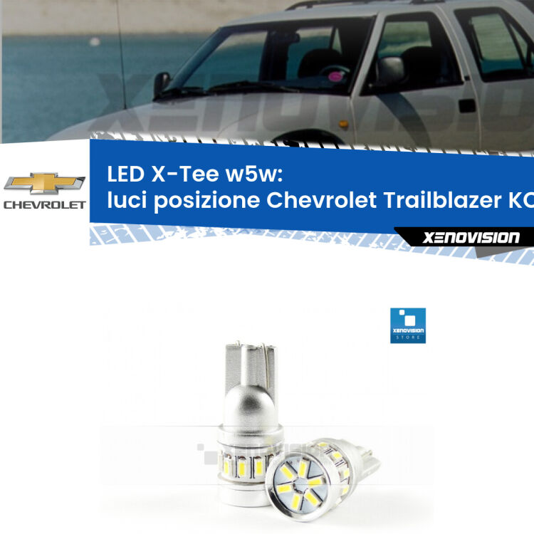 <strong>LED luci posizione per Chevrolet Trailblazer</strong> KC 2001-2008. Lampade <strong>W5W</strong> modello X-Tee Xenovision top di gamma.