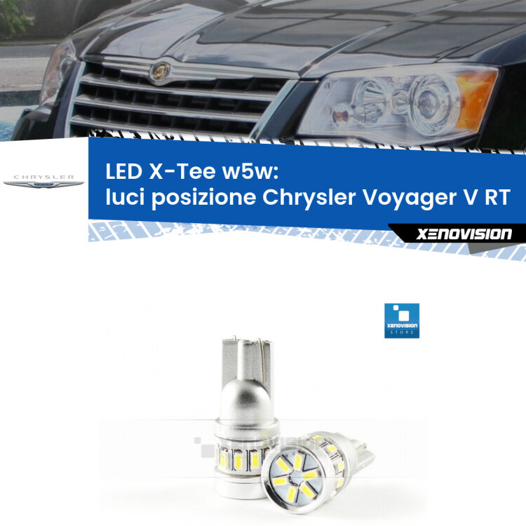 <strong>LED luci posizione per Chrysler Voyager V</strong> RT 2007-2016. Lampade <strong>W5W</strong> modello X-Tee Xenovision top di gamma.