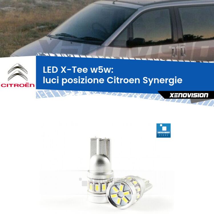 <strong>LED luci posizione per Citroen Synergie</strong>  1994-2002. Lampade <strong>W5W</strong> modello X-Tee Xenovision top di gamma.