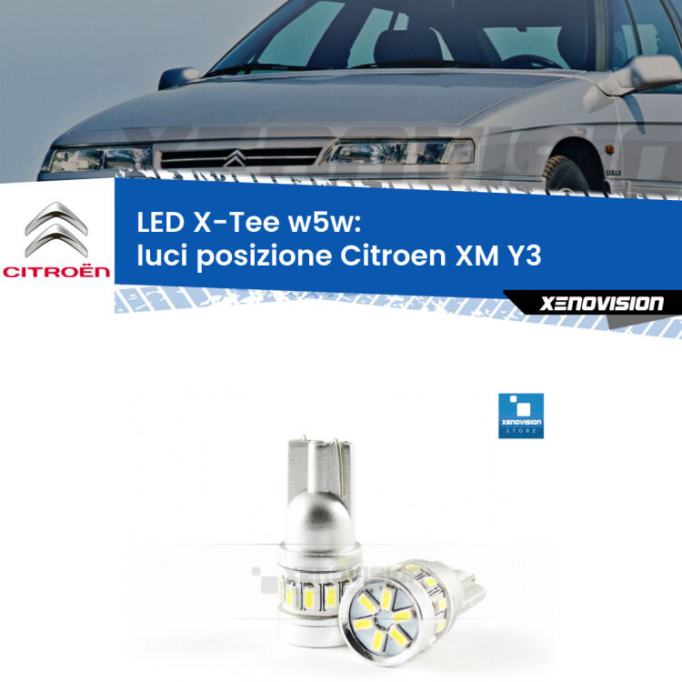 <strong>LED luci posizione per Citroen XM</strong> Y3 1989-1994. Lampade <strong>W5W</strong> modello X-Tee Xenovision top di gamma.