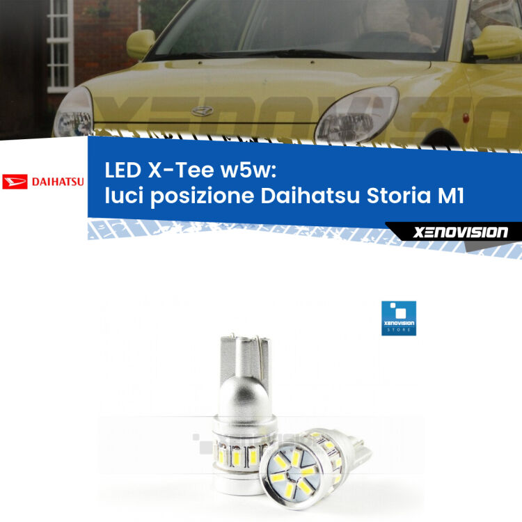 <strong>LED luci posizione per Daihatsu Storia</strong> M1 1998-2005. Lampade <strong>W5W</strong> modello X-Tee Xenovision top di gamma.